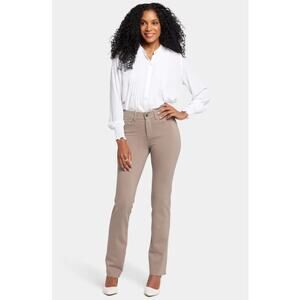 NYDJ Sculpt Her Women's Marilyn Straight Pants Size 10 Tan Saddlewood Flared NWT